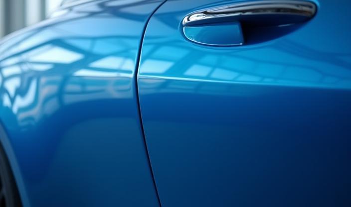 Reflection on a perfectly detailed car door