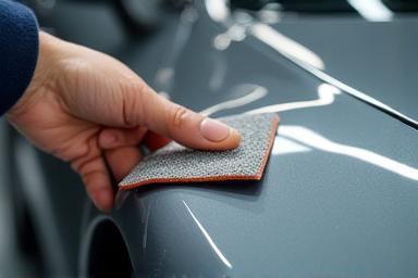 Ceramic coating applied to vehicle